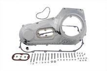 Load image into Gallery viewer, Motorshop Chrome Outer Primary Cover Kit for drive line, showing shiny chrome finish and detailed design on the cover.
