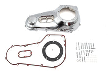 Load image into Gallery viewer, Motorshop chrome outer primary cover kit for drive line motorcycles, featuring a shiny chrome finish and detailed design.