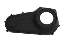 Load image into Gallery viewer, Black MOTORSHOP Outer Primary Cover for drive line, showing the sleek, durable motorbike accessory with detailed metal finish.