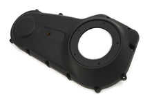 Load image into Gallery viewer, Black Drive Line Outer Primary Cover for motorcycle, branded MOTORSHOP, showing the sleek, durable component with detailed finish.