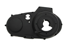 Load image into Gallery viewer, Black MOTORSHOP outer primary cover for drive line applications, showcasing a durable motorcycle engine component.