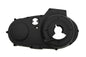 Black MOTORSHOP outer primary cover for drive line applications, showcasing a durable motorcycle engine component.