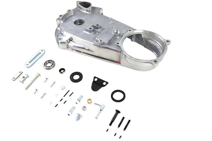 Motorshop Drive Line Inner Primary Cover Cast for motorcycle, showcasing the detailed metallic finish and design.
