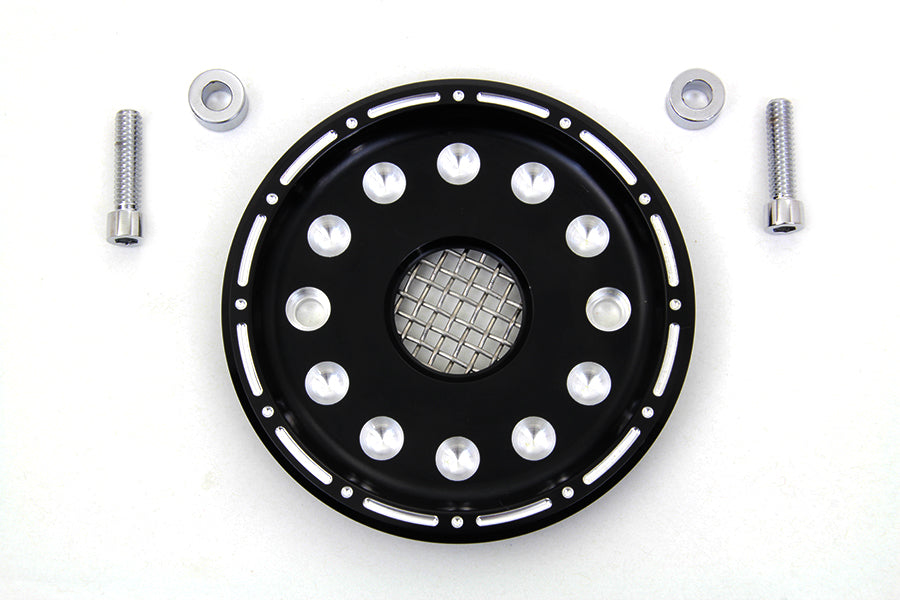 Black pulley cover kit for drive line from MOTORSHOP Outlaw series, designed for motorbike or vehicle applications.