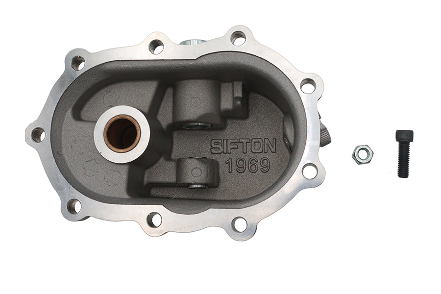 Sifton Kick Starter Cover Finned for transmission, black metal with fins, designed to protect and enhance motorcycle transmission.