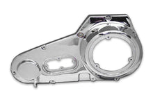 Load image into Gallery viewer, Chrome outer primary cover for drive line by Motorshop, showcasing a shiny, reflective finish on a motorcycle engine component.