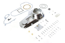 Load image into Gallery viewer, Chrome MOTORSHOP FXR Outer Primary Cover Kit for Drive Line motorcycles, featuring a polished, reflective finish.