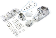 Load image into Gallery viewer, V-TWIN Chrome Engine Dress Up Kit installed on motorcycle engine, enhancing the chrome finish and overall engine appearance.