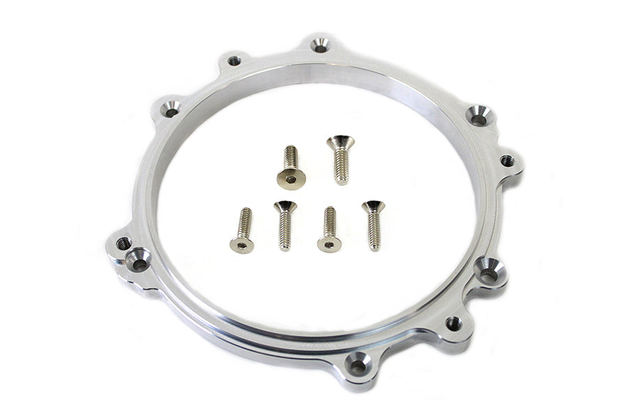 Motorshop Drive Line Inner Primary Adapter Plate for motorcycle, shown on a white background with detailed metal construction.