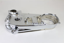 Load image into Gallery viewer, V-Twin Chrome FX Inner Primary Cover for motorcycle drive line, showcasing polished chrome finish and detailed design.