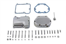 Load image into Gallery viewer, Chrome V-Twin transmission side cover and top cover set for motorcycle, showcasing polished metal finish and detailed design.