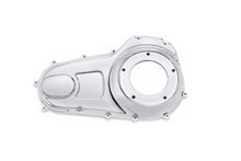 Load image into Gallery viewer, Chrome narrow profile outer primary cover for drive line from Motorshop, showcasing polished metal finish and detailed design.