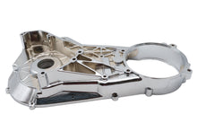 Load image into Gallery viewer, Chrome inner primary cover for motorcycle drive line by Motorshop, factory sample with sleek, polished finish.