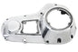 Polished V-Twin Factory Sample Outer Primary Cover for drive line, showcasing a shiny, custom motorcycle part.