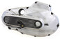 Polished MOTORSHOP Factory Sample Outer Primary Cover for drive line, showing a shiny, detailed motorcycle engine component.