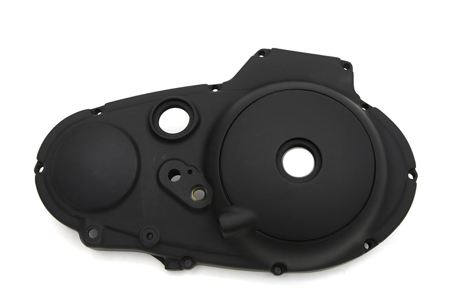 V-Twin V-TWIN Factory Sample Outer Primary Cover in black for drive line, showing a close-up of the black primary cover.