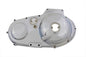V-Twin chrome outer primary cover for V-Twin drive line, showcasing polished chrome finish and detailed design.