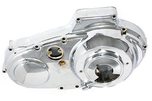 Load image into Gallery viewer, V-Twin chrome outer primary cover for V-twin drive line, factory sample, with polished chrome finish on the primary drive cover.