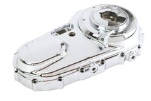 Load image into Gallery viewer, Chrome outer primary drive cover for Harley Davidson motorcycles, factory sample by Motorshop with a sleek, polished finish.