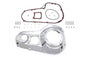 V-TWIN Factory Sample chrome outer primary cover kit for drive line, showcasing polished chrome finish and detailed design.
