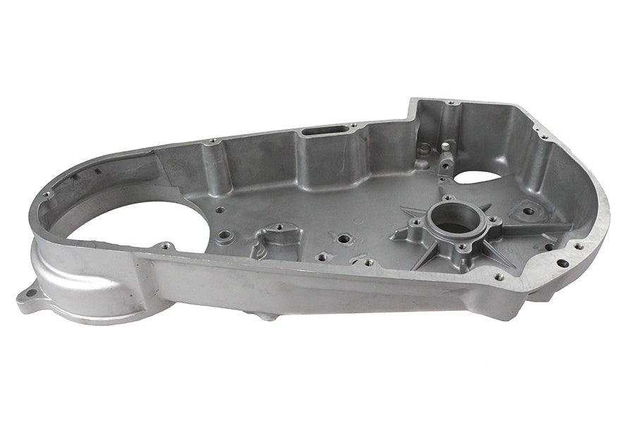 V-Twin Factory Sample Cast FLH Inner Primary Cover for V-Twin Drive Line motorcycle, showcasing detailed cast metal finish.
