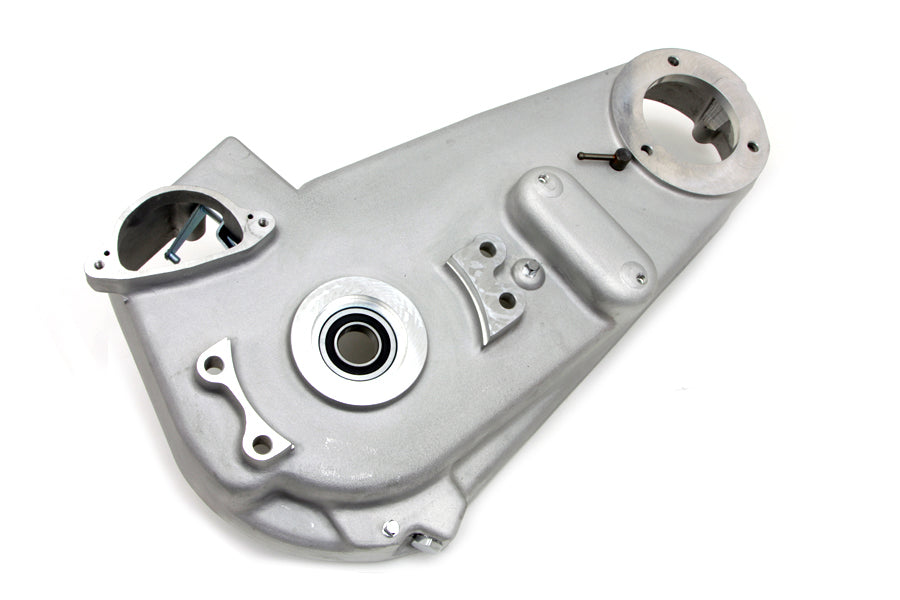 Motorshop Replica Inner Primary Cover for Drive Line, detailed close-up of the motorcycle part showing branding and mounting features.