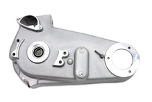 Load image into Gallery viewer, Motorshop Replica Inner Primary Cover for motorcycle drive line, showcasing a chrome finish and detailed design on a black background.