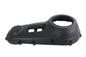 Black MotorShop factory sample outer primary cover for drive line, showcasing durable motorcycle engine component.