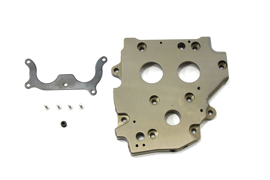 Engine cam support plate by Motorshop, part 43-1059a, showcasing the metal plate used for engine camshaft support.