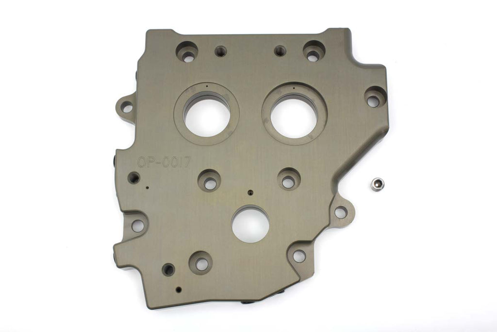 Motorshop engine cam support plate, part number 43-1060a, showing a metal plate designed for engine camshaft support.