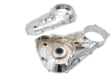 Load image into Gallery viewer, V-Twin Chrome Primary Cover Set for Drive Line, factory sample with polished finish, detailed close-up of the V-Twin brand product