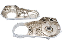 Load image into Gallery viewer, V-TWIN Factory Sample Chrome Primary Cover Set for Drive Line, chrome finish, includes multiple cover pieces on a motorcycle drive system
