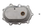 V-Twin All Balls Rodan kick starter cover kit in polished finish for transmission, showcasing a shiny metal cover with mounting hardware.