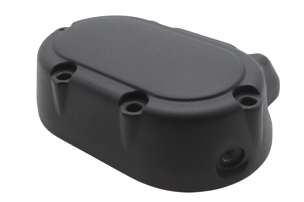 V-Twin Drive Line transmission clutch release cover for motorcycle, showcasing the metal component with detailed machining.