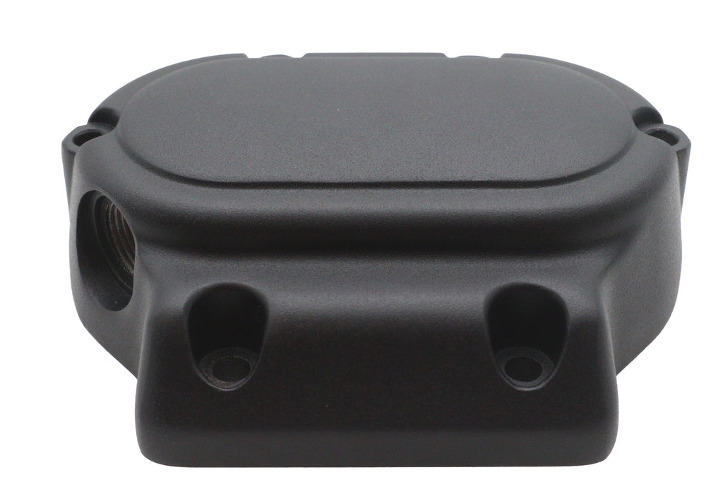 V-Twin drive line transmission clutch release cover, motorcycle V-Twin brand, metal component for clutch system.
