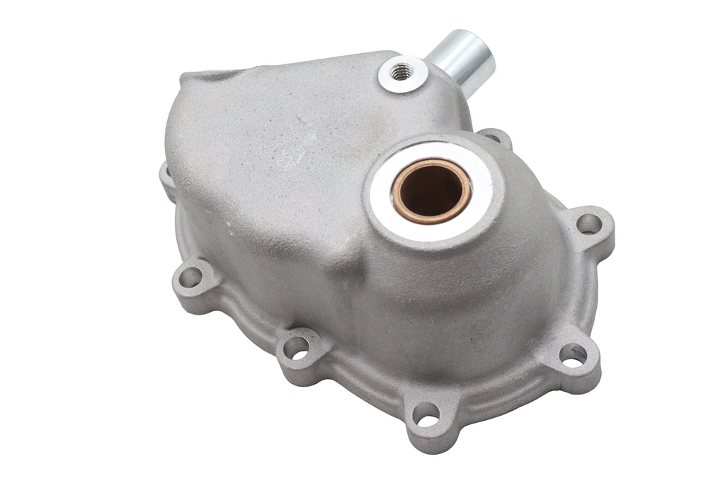 Ultima Big Twin Kick Starter Cover Cast for transmission, showing the metal cover with mounting holes and detailed finish.
