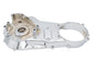 Chromed inner primary cover for motorcycle drive line, designed by Motorshop, featuring a shiny chrome finish and detailed craftsmanship.