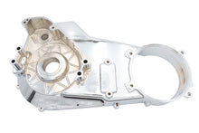 Load image into Gallery viewer, Chrome inner primary cover for motorcycle drive line by Motorshop, showcasing a shiny, polished metal finish.