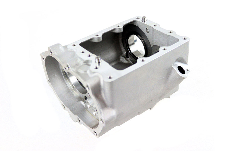 Motorshop replica transmission case for automotive transmission systems, showcasing metal construction and detailed design.