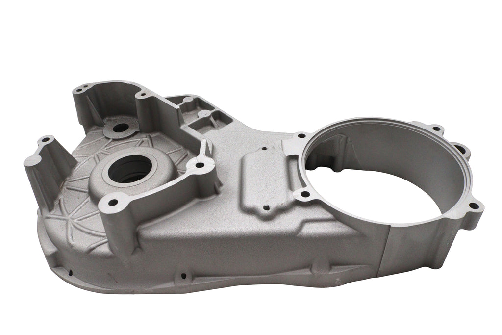 V-TWIN inner primary cover for drive line, natural finish, designed for motorcycle V-TWIN engine components.