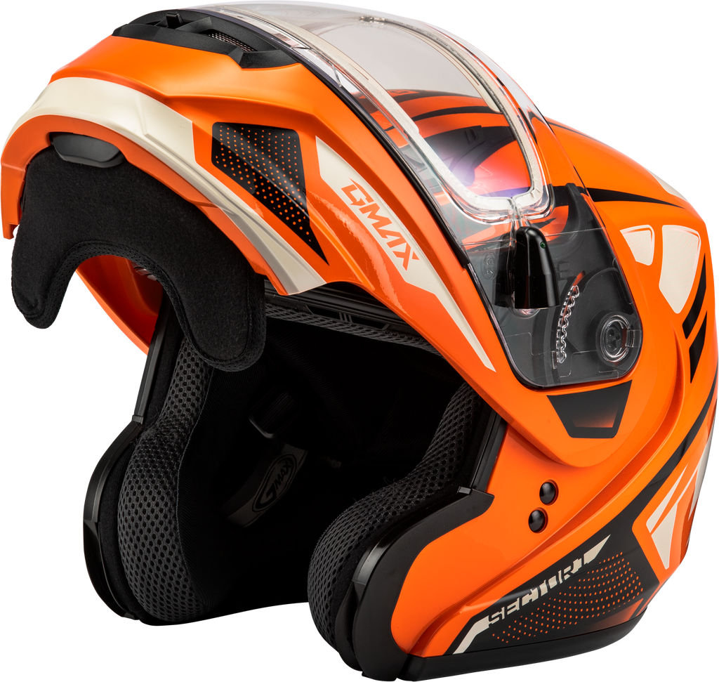 Md 04s Sector Snow Helmet W/ Electric Shield Orange/Blk 3x