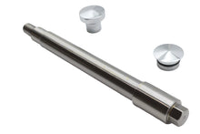 Load image into Gallery viewer, V-TWIN chrome flush mount front axle for motorcycle wheel and tire, featuring a sleek, polished finish and durable construction.