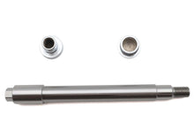 Load image into Gallery viewer, V-TWIN chrome flush mount front axle for wheel and tire, showcasing a shiny, durable motorcycle axle with a polished finish.