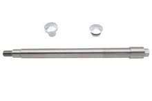 Load image into Gallery viewer, V-TWIN chrome flush mount front axle for motorcycle wheel and tire, featuring sleek, polished metal finish.