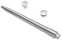 Load image into Gallery viewer, V-TWIN Chrome Flush Mount Front Axle for motorcycle wheel and tire, featuring a sleek, polished finish and durable construction.