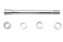 Load image into Gallery viewer, V-TWIN Chrome front axle kit for wheel and tire, featuring a polished, durable metal design for motorcycle customization.