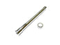 V-TWIN chrome front axle kit for wheel and tire, featuring polished metal finish and durable construction for motorcycle front end.
