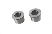 Load image into Gallery viewer, V-TWIN zinc plated cast wheel spacer set for wheel and tire application, showing metal spacers with bolt holes.