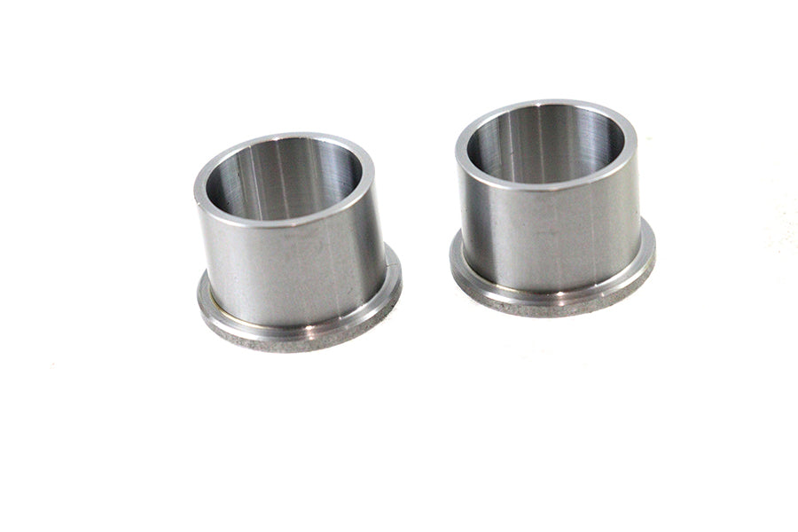 V-TWIN zinc plated cast wheel spacer set installed on motorcycle wheel, part of wheel and tire accessories.