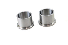 Load image into Gallery viewer, V-TWIN zinc plated cast wheel spacer set installed on motorcycle wheel, part of wheel and tire accessories.